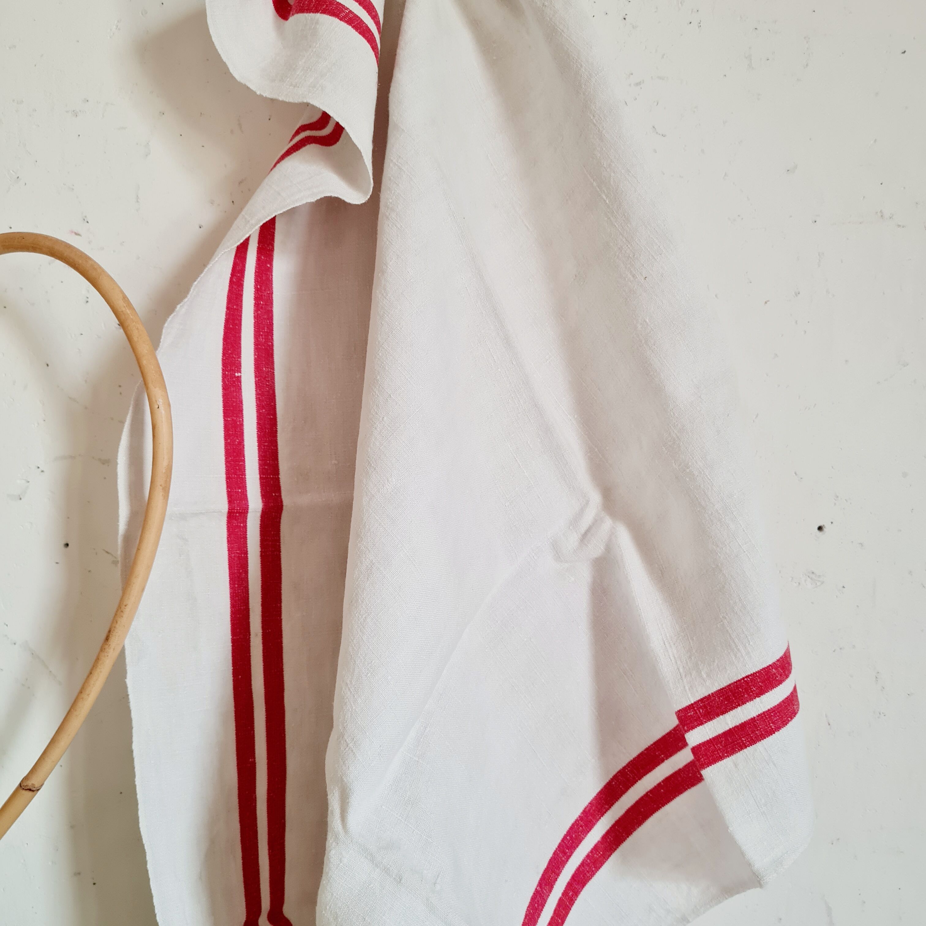 Set of 7 old linen tea towels