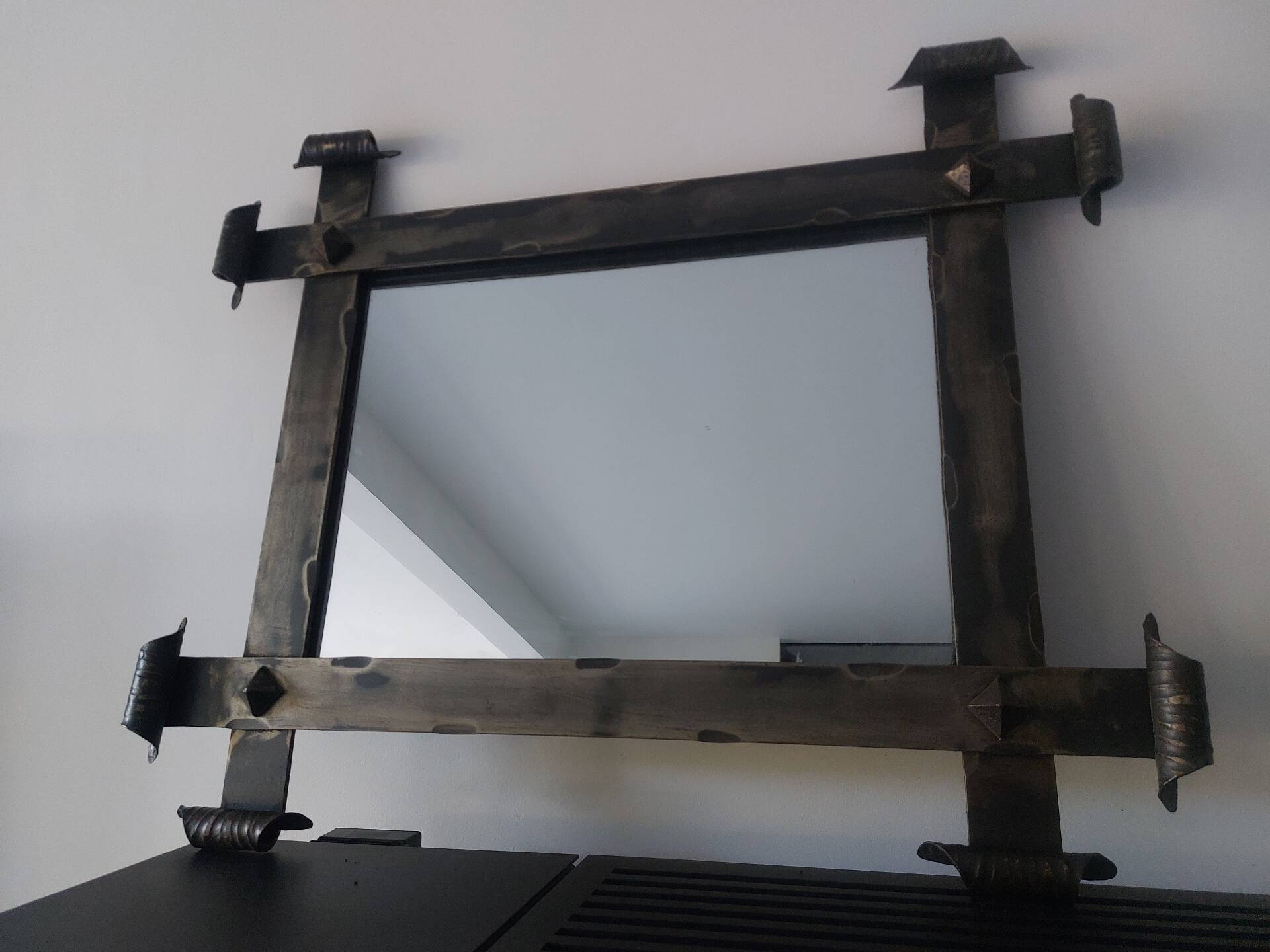 Miroir fer forgé brutaliste