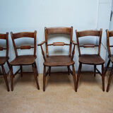 Antique Oxford Windsor chairs, 1850s set of 5