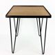 1950 oak and black metal side table