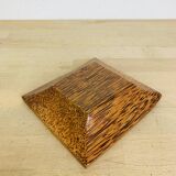 Square palm wood pocket emptier, vintage