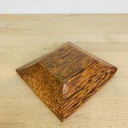 Vide poche carré bois de palmier, vintage