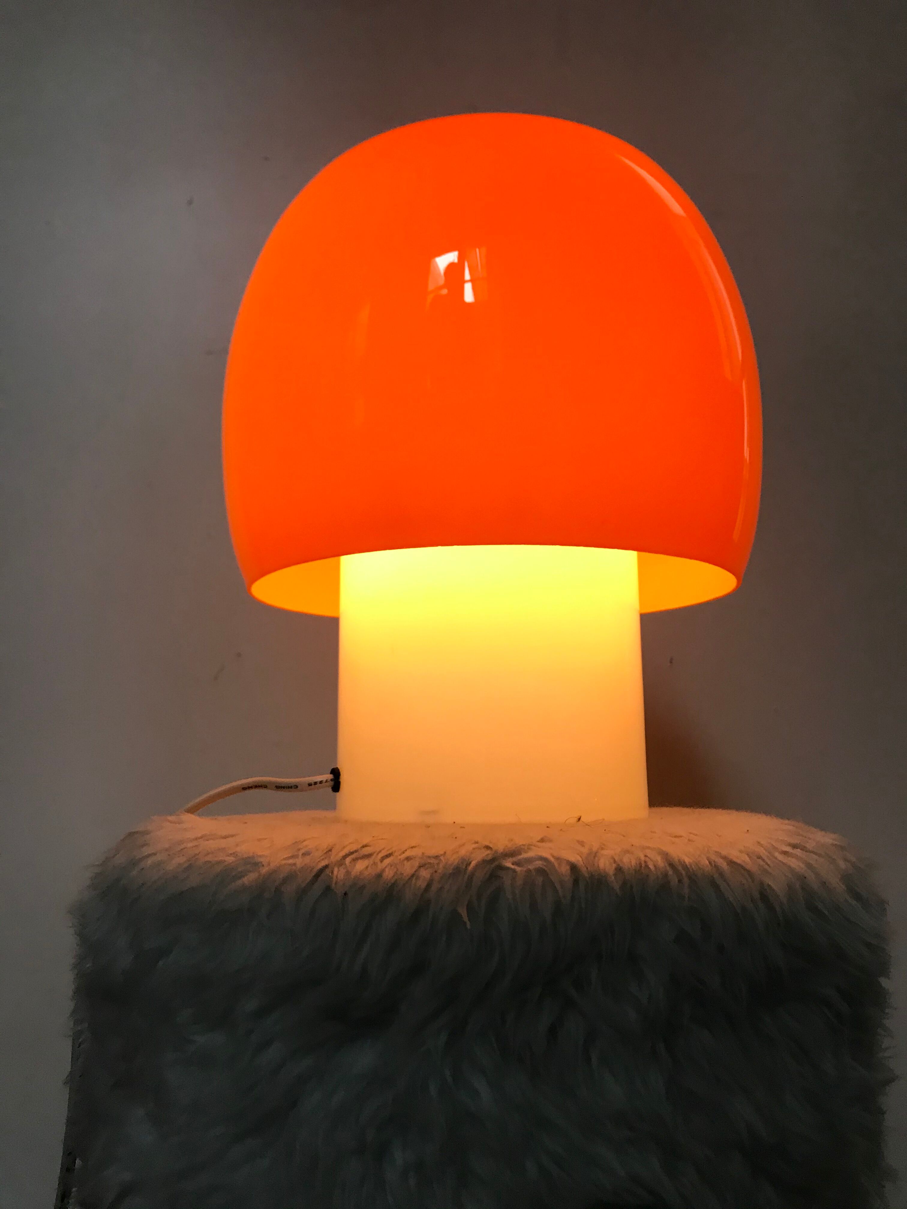 Murano glass vintage Space Age mushroom lamp