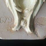 Patinated plaster wall cariatide console