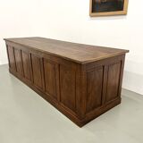 Very large old oak trading counter, XXL format