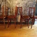 Set 4 Bistro Chair Sitting Velvet