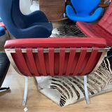 Barcelona red leather chair Knoll edition