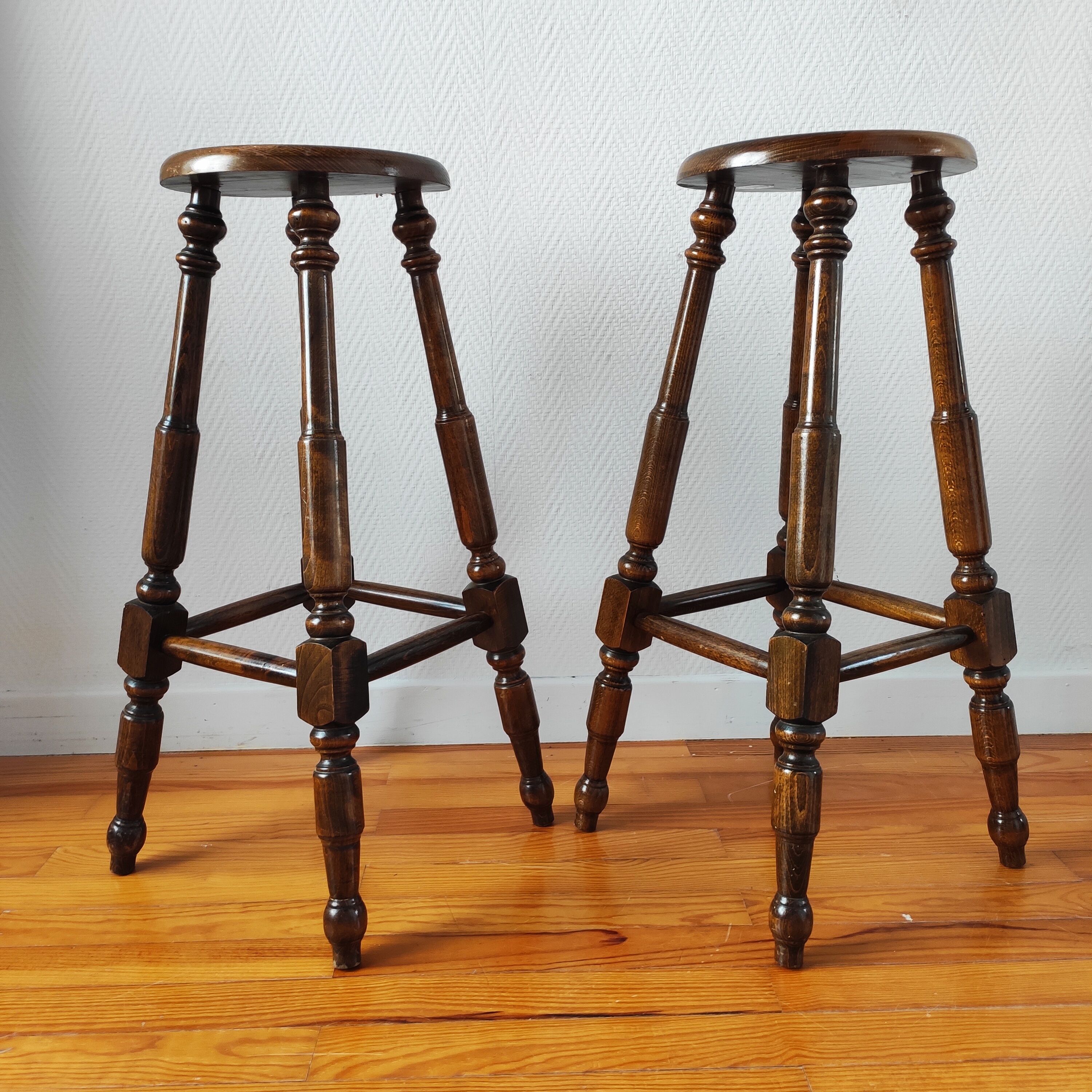 Paire de tabouret de bar vintage