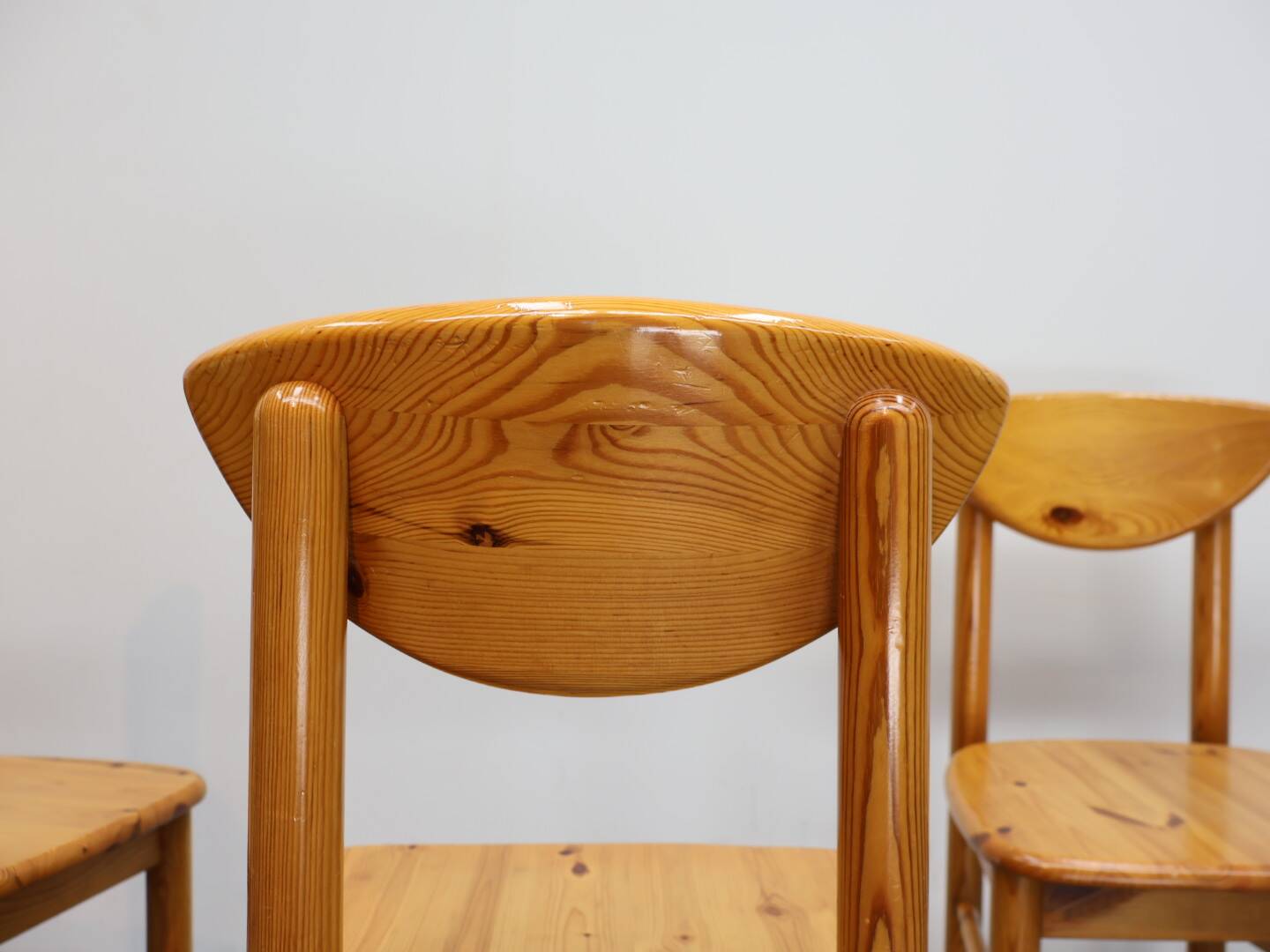 Set van 4 vintage eetkamerstoelen grenen