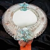 Miroir de main en verre vénitien, années 1970