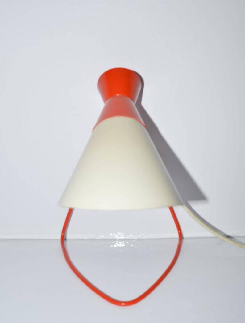 Napako Mid-Century Red and White Table Lamp, Josef Hurka, 1950s