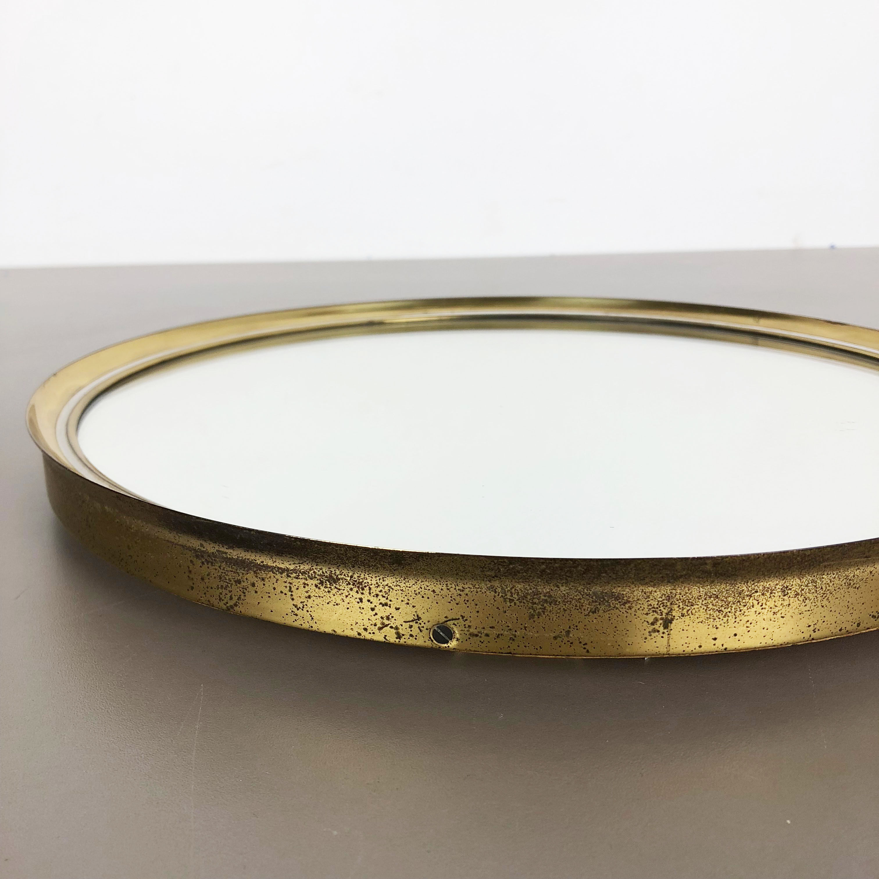German modernist wall brass mirror Vereinigte Werkstätten München 1950s