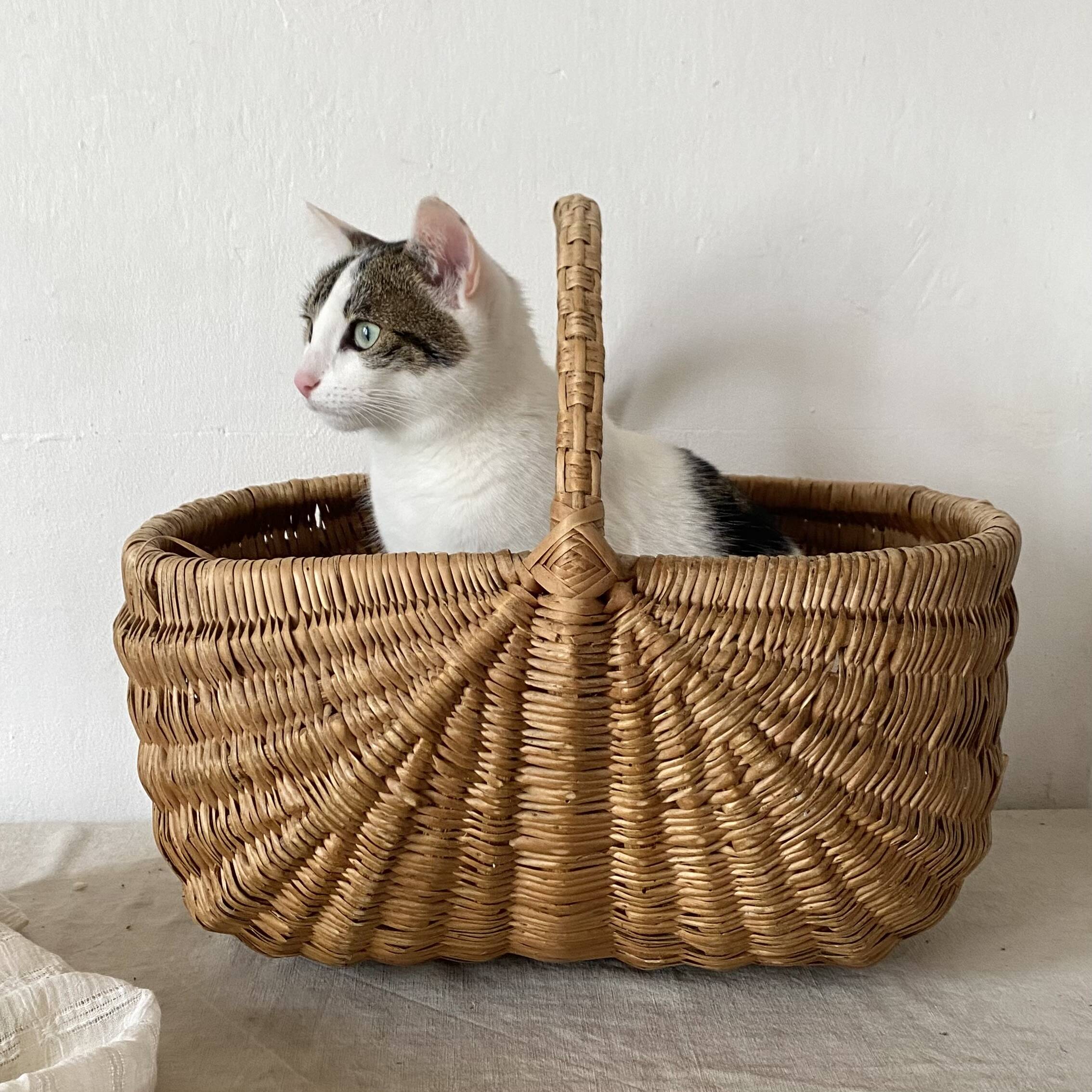 Vintage woven wicker basket