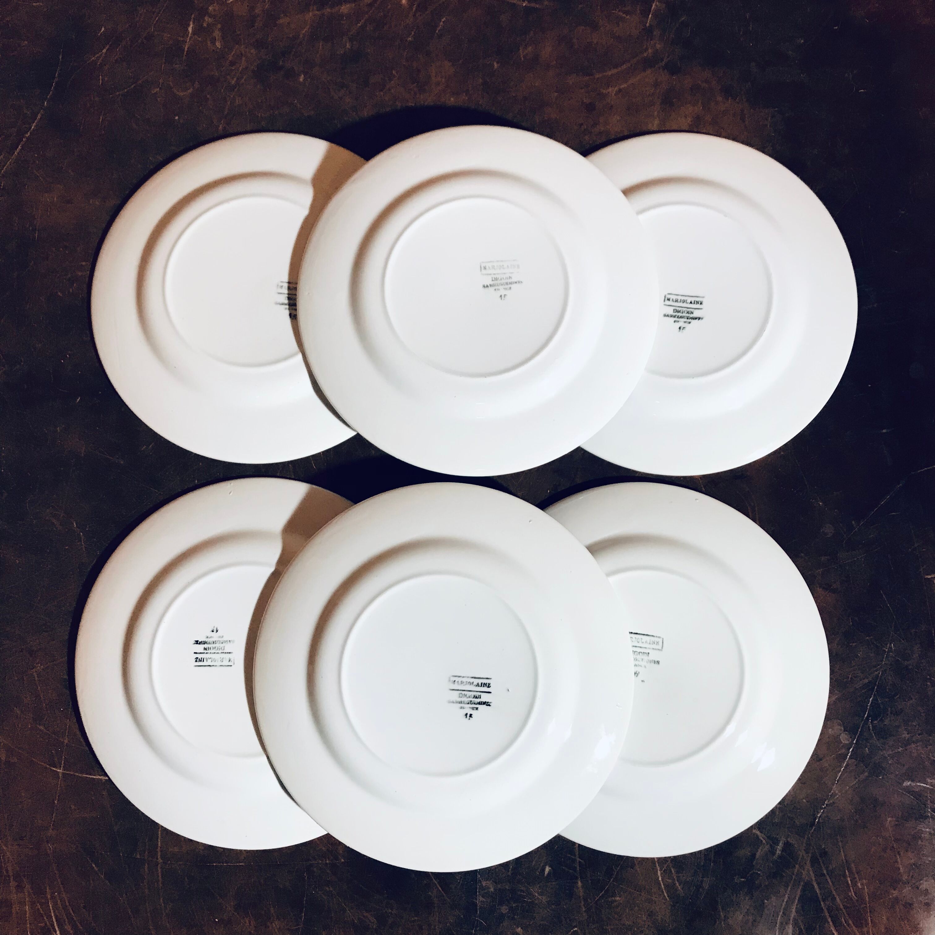 Set of 6 vintage flat plates Digoin décor Marjolaine