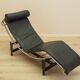 Leather chaise longue, LC4 style, 1980s, made in Italy