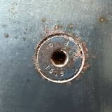 Brutalist design square table in steel