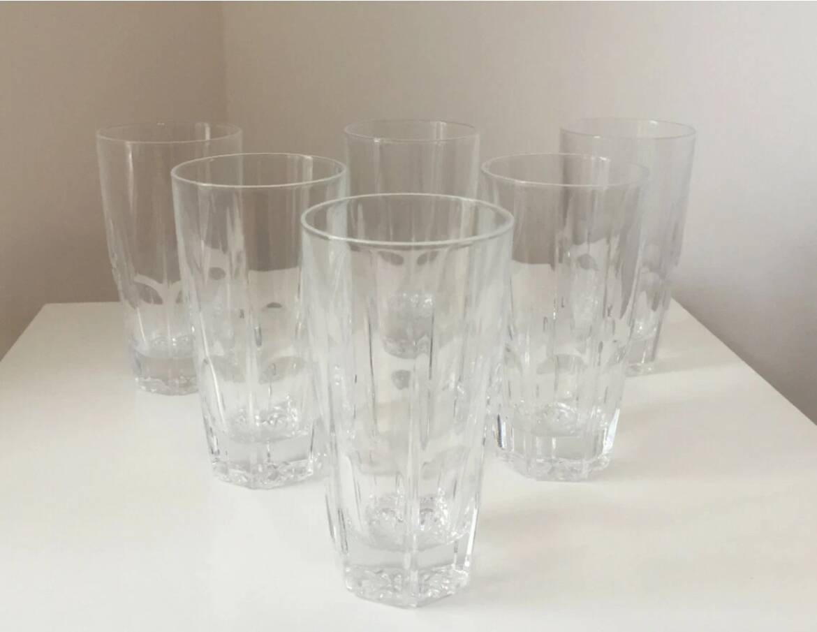 Ensemble de 6 verres à orangeade en Cristal