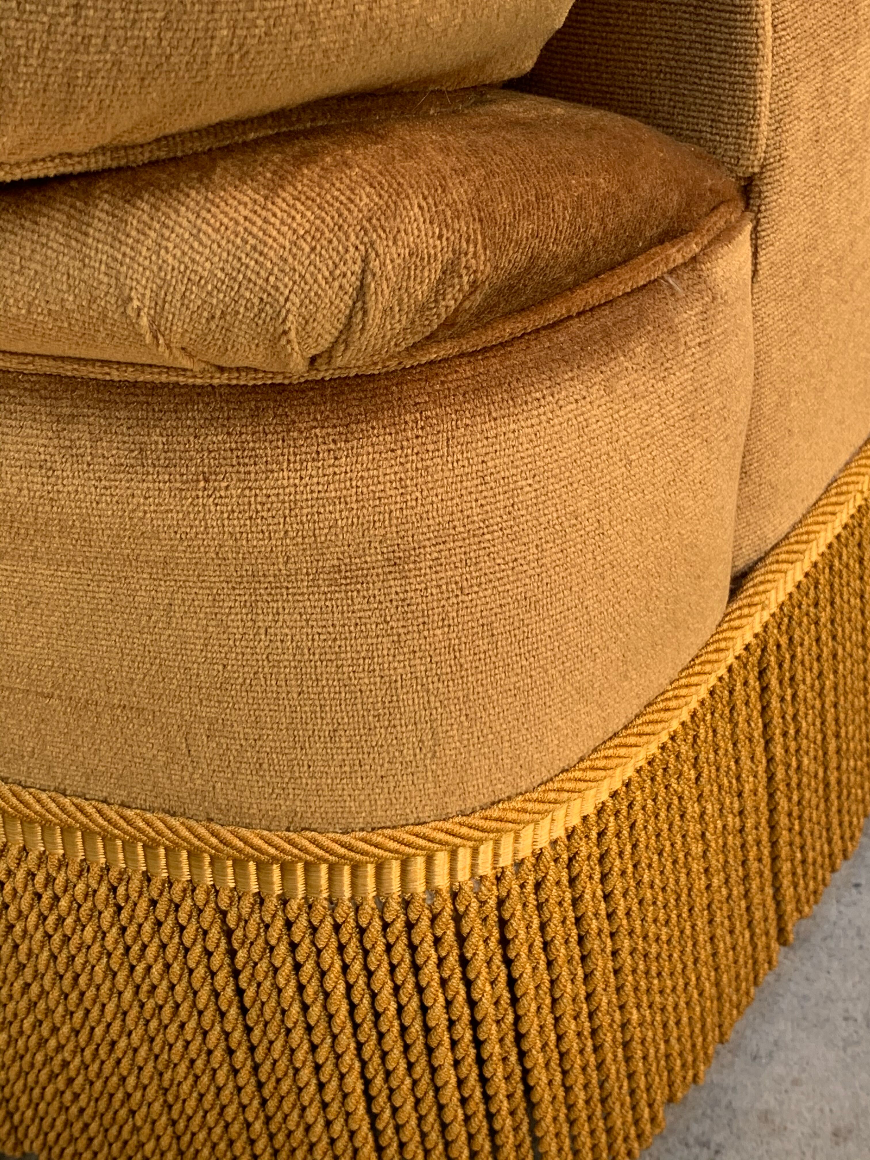 Golden velvet toad sofa