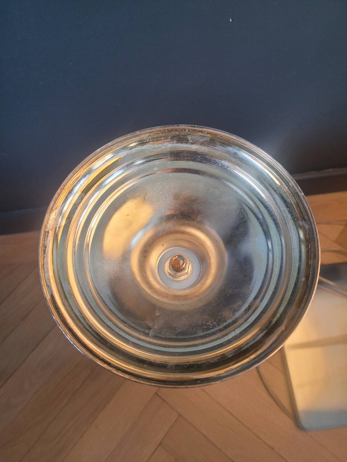 Large antique candle holder 45cm in silver metal