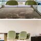 Chaises hautes Gubi velours vert clair