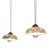 2 x pair of Suspensions metal glass silver & - 1940s