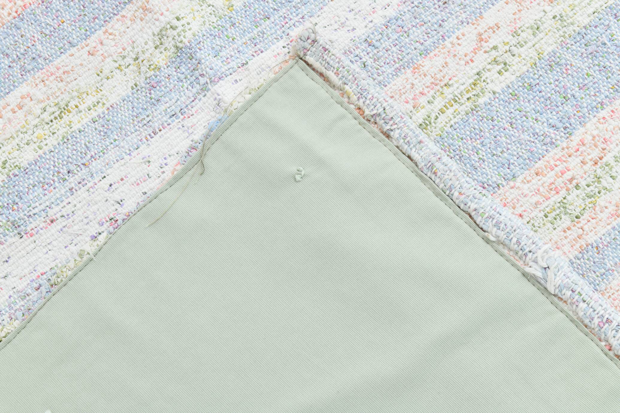 Light Blue & Off White Striped Kilim Rug, 230x310Cm