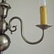 Vintage french 3 light silver brushed satin flemish chandelier