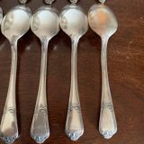 12 small silver metal spoons