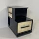 Italian Art Deco Parchment and Black Lacquer Cabinet, 1940s