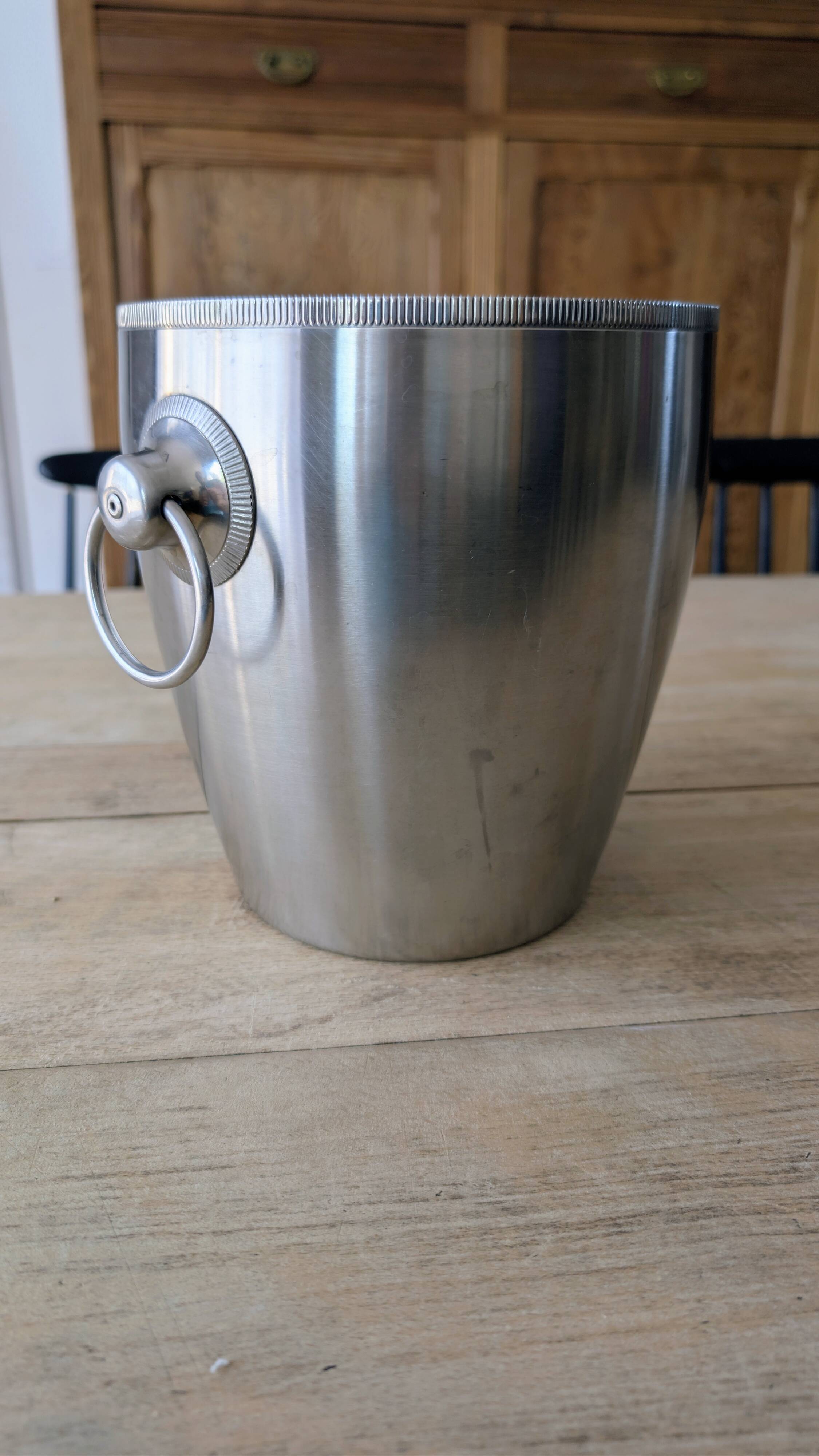 Vintage French stainless steel champagne bucket Létang Rémy