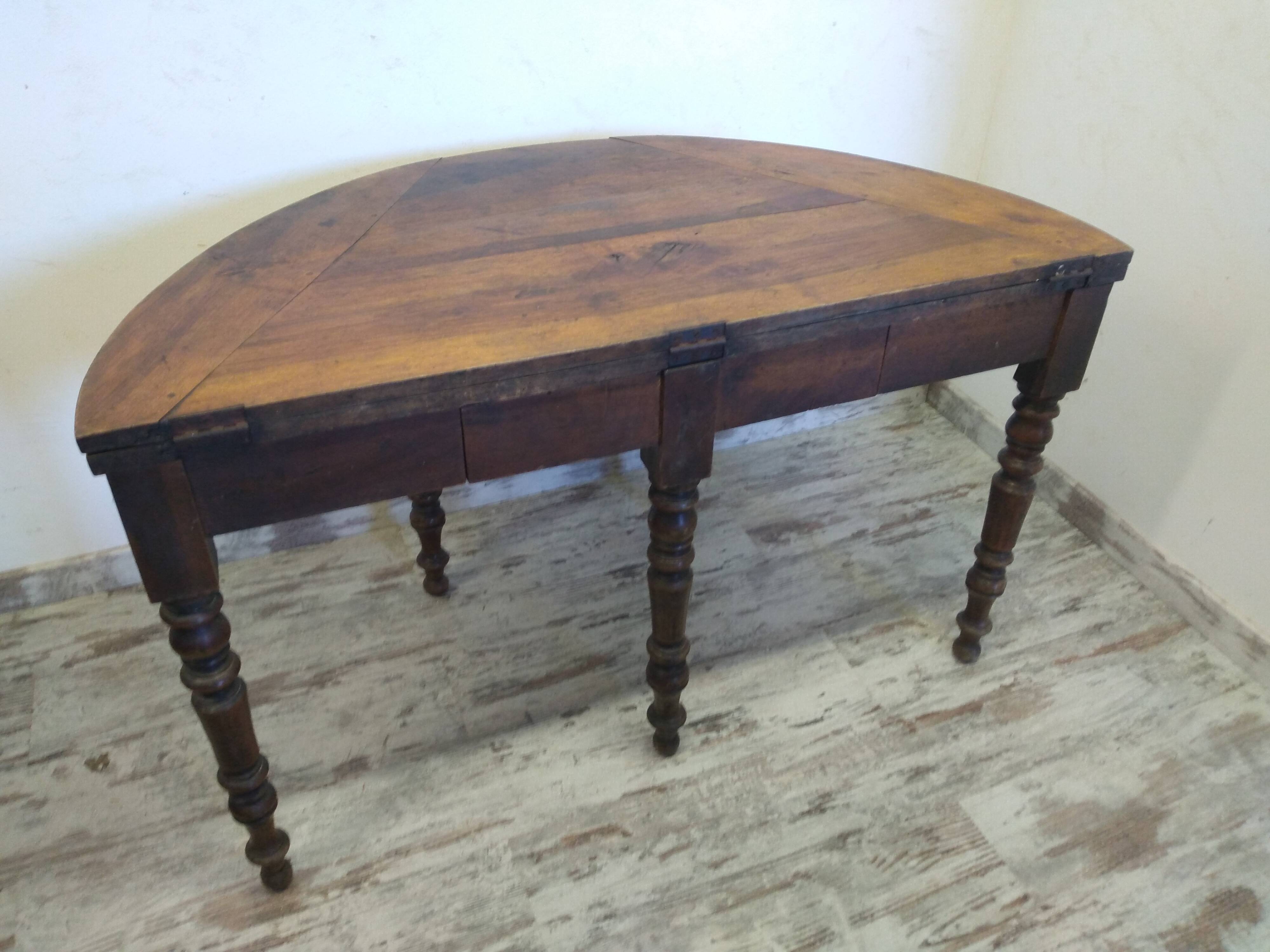 Old half moon table/console