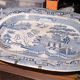 Large dish in English faience Staffordshire style 19th