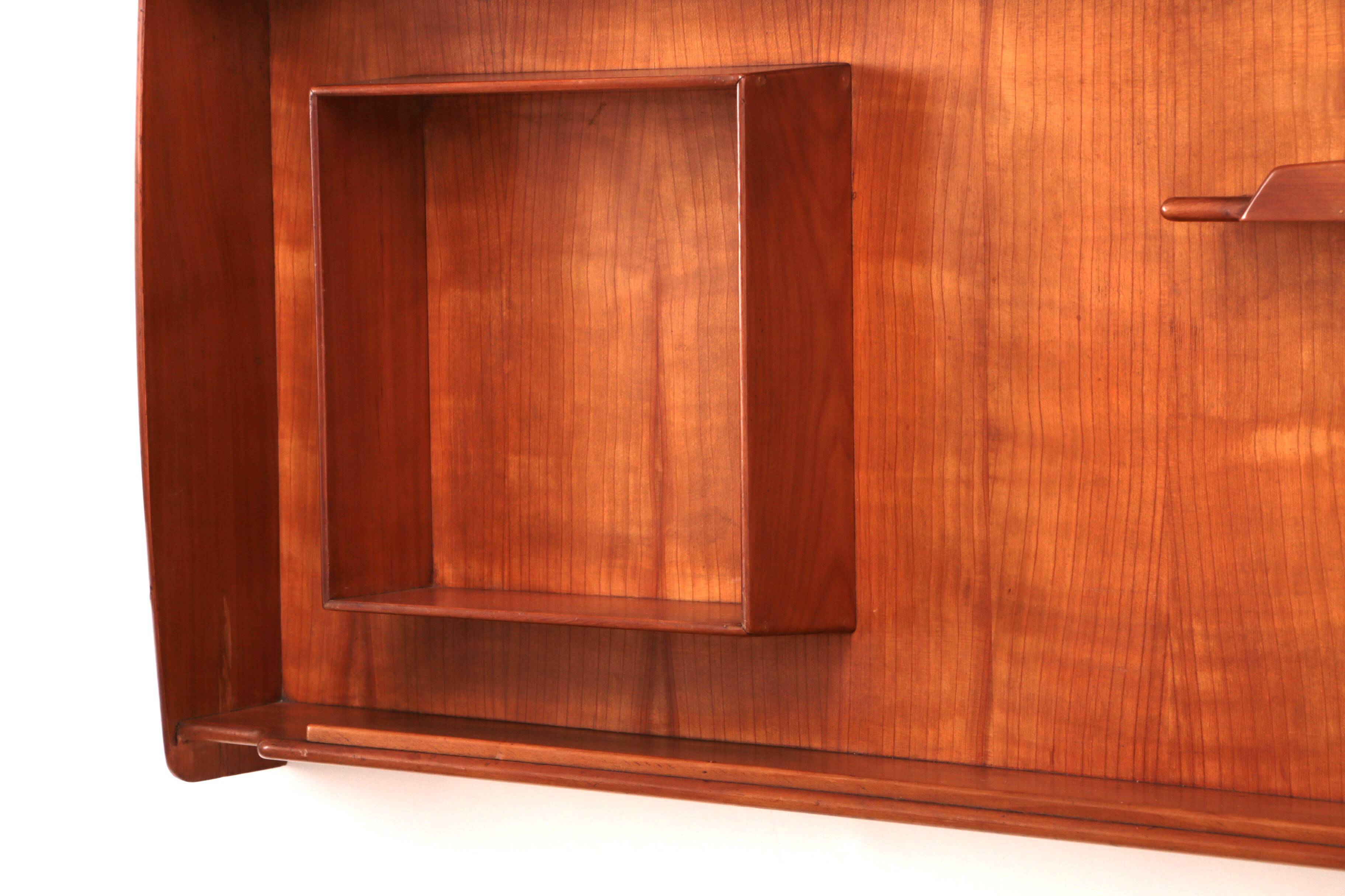 Italian Handmade Walnut wall cabinet from the 1960s.