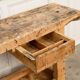 Old small workbench with drawer, beautiful original patina, 1920.