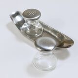 Wilhelm Wagenfeld Mid-Century Max & Moritz Salt Pepper Shakers, WMF, 1950s