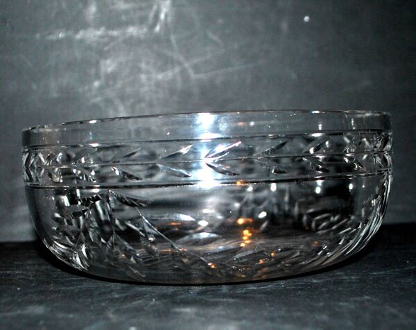 Saladier coupe en cristal de saint louis modèle guirlande de laurier 1930