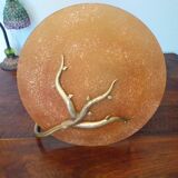 Asymmetrical Pendant Lamp with Orange Shade, 1970s