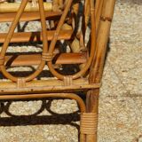 Children's bed in vintage rattan from the 1950s