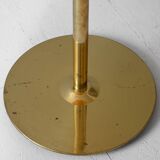 Lampadaire vintage en métal doré avec abat-jour jaune