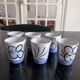 6 ceramic cups hand painter