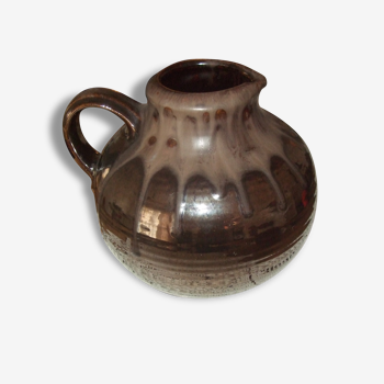 Silver shiny German ceramic pitcher