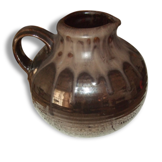 Silver shiny German ceramic pitcher