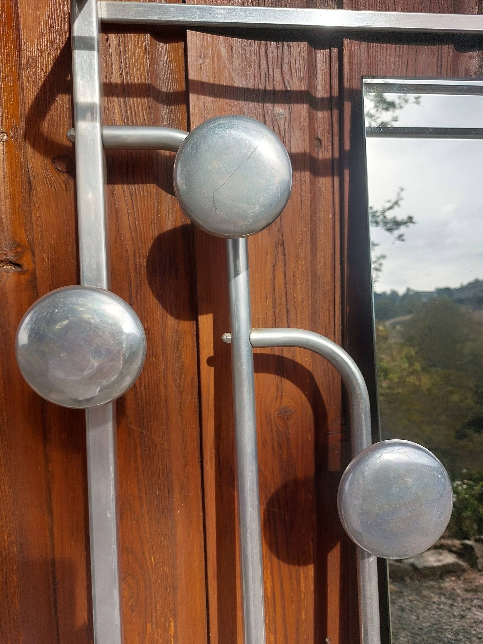 vestiaire d'entrée en aluminium, patères, vintage, industriel