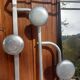 aluminium entrance coat rack, hooks, vintage, industrial