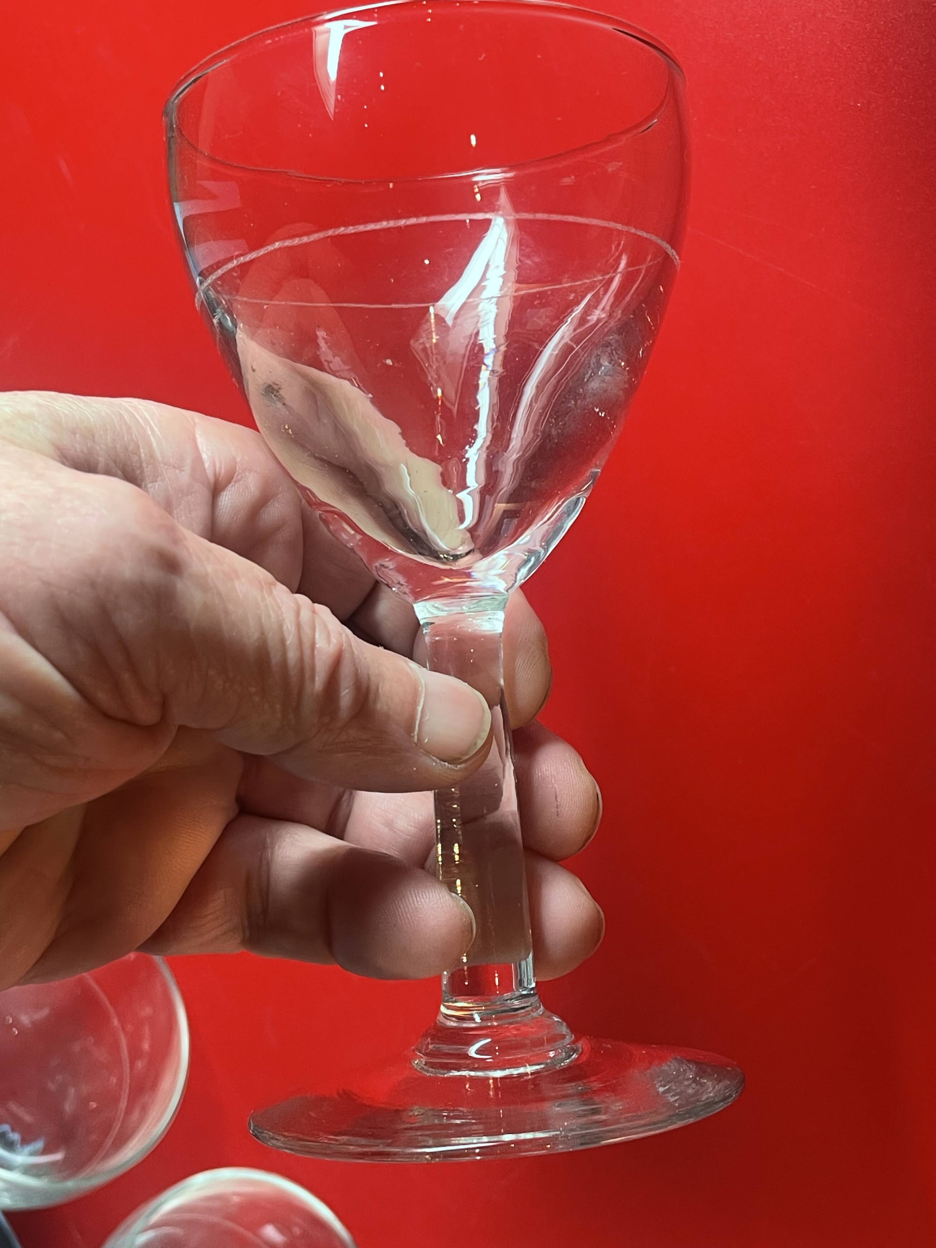 Lot of 12 old aperitif or wine glasses - bistro early 20th century