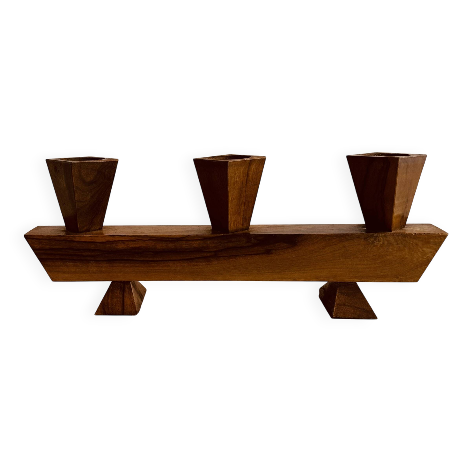 Vintage wooden candle holder