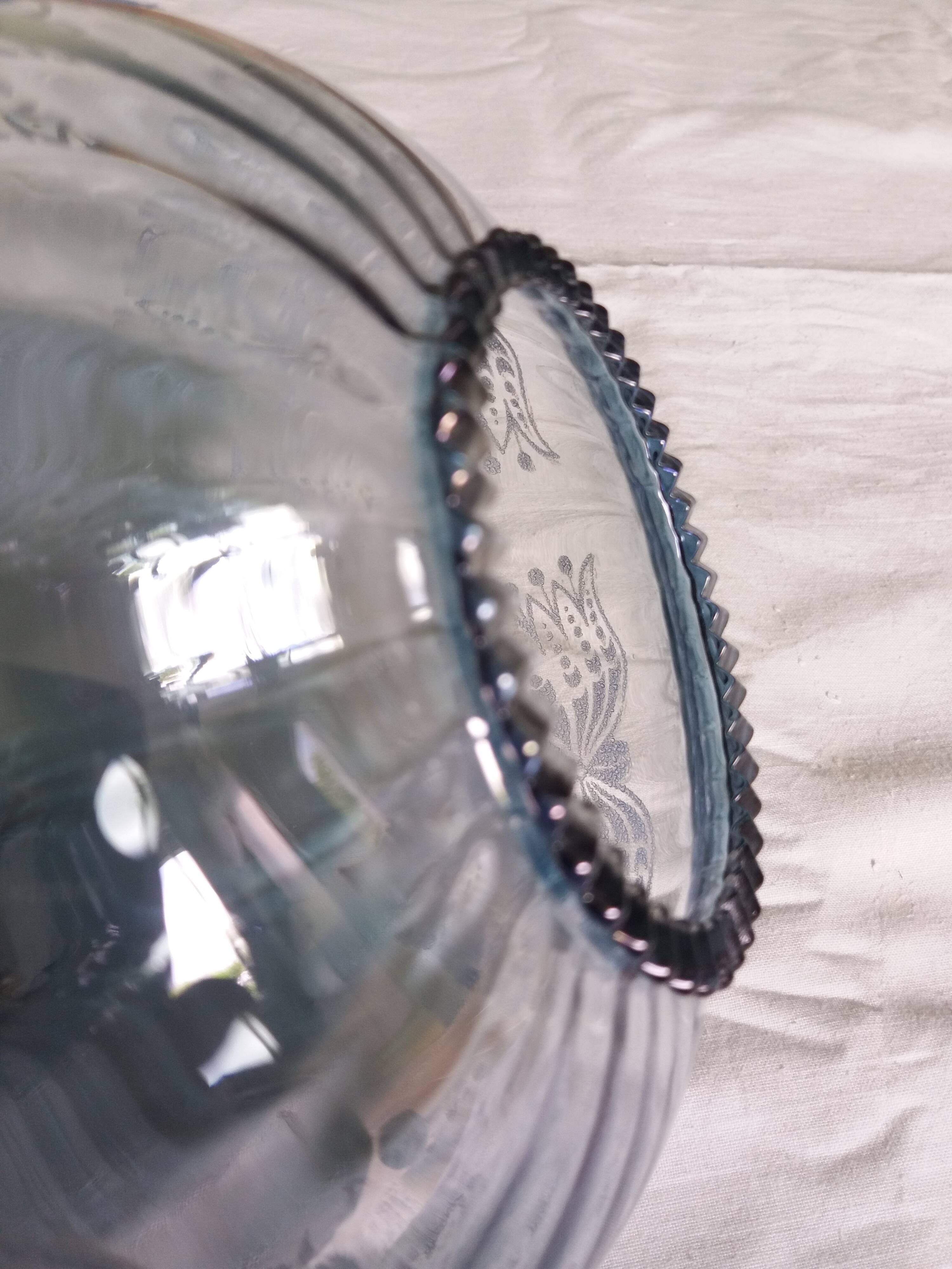 Blue glass tulip pendant light