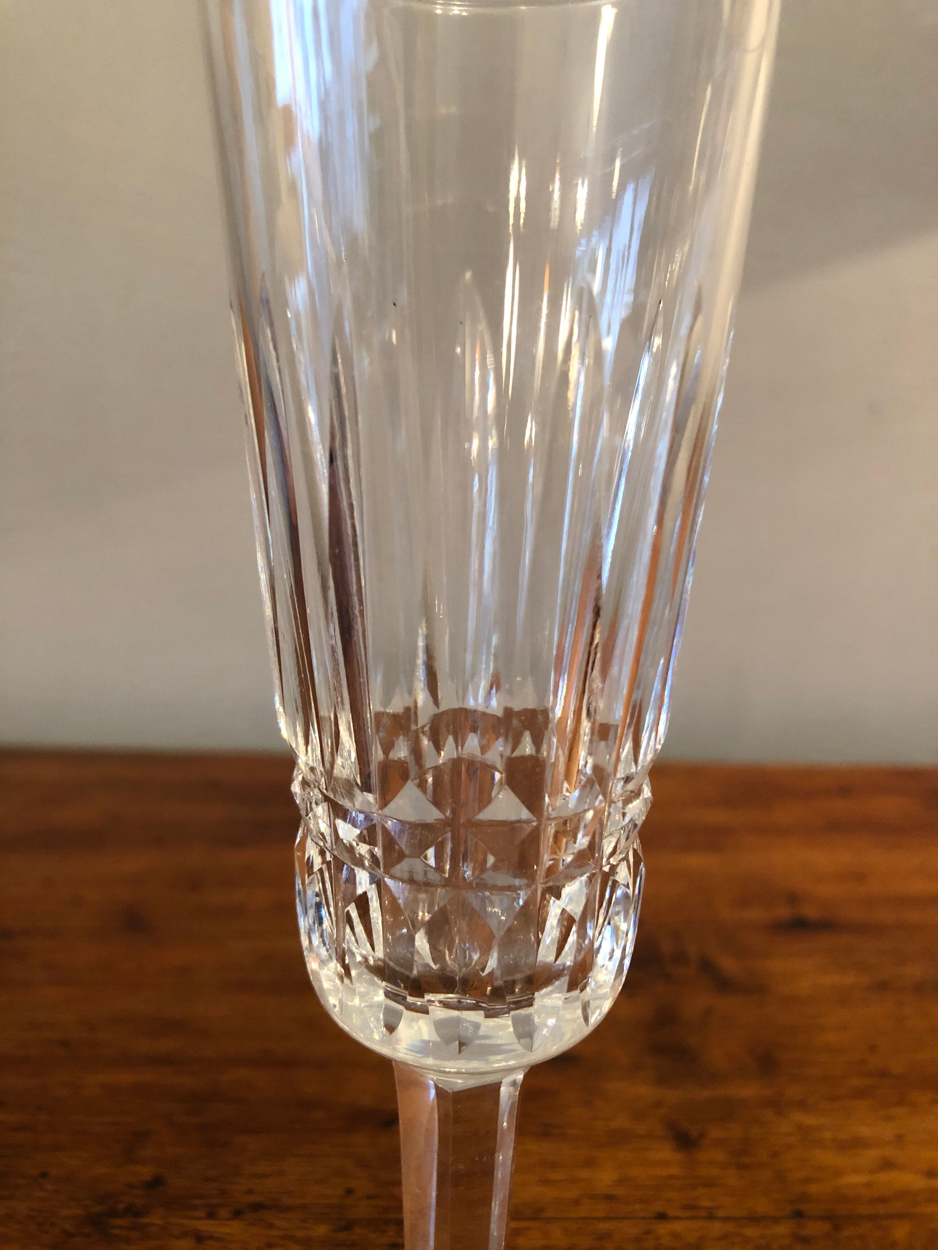 Baccarat crystal champagne flute duo