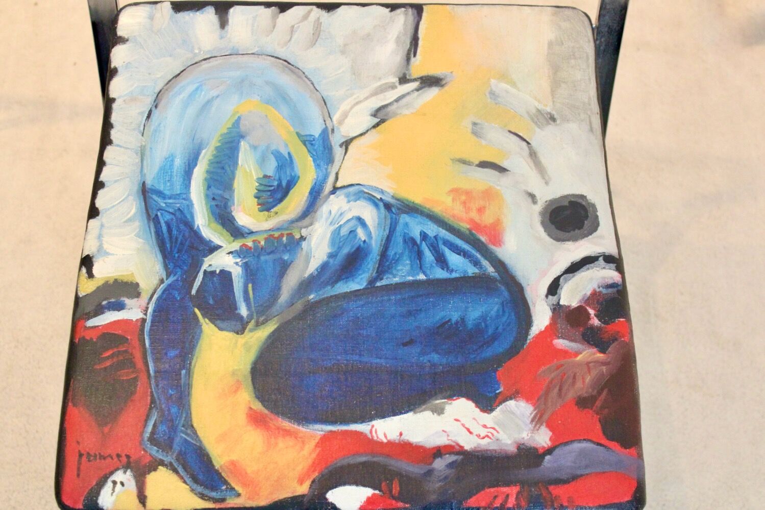 One off Hand painted set of four ‘Luisa’ Dining Chairs by Marcello Cuneo