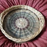 wicker basket, large cheese tray